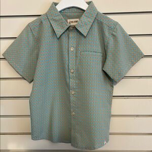 Blue and Orange Button Down Collared Shirt